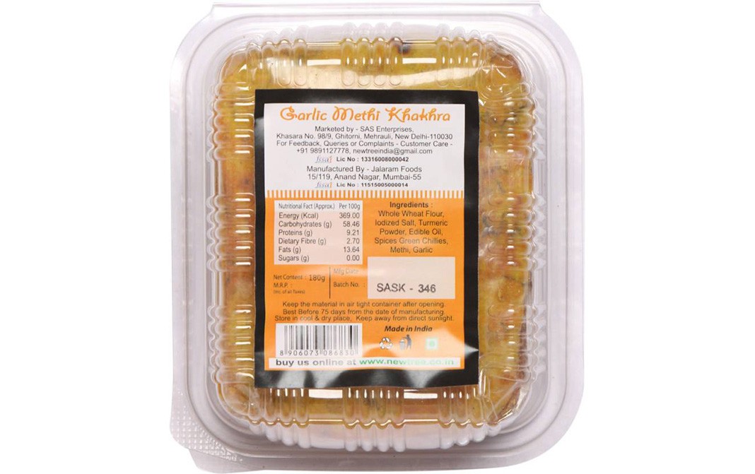 New Tree Garlic Methi Khakhra    Box  180 grams